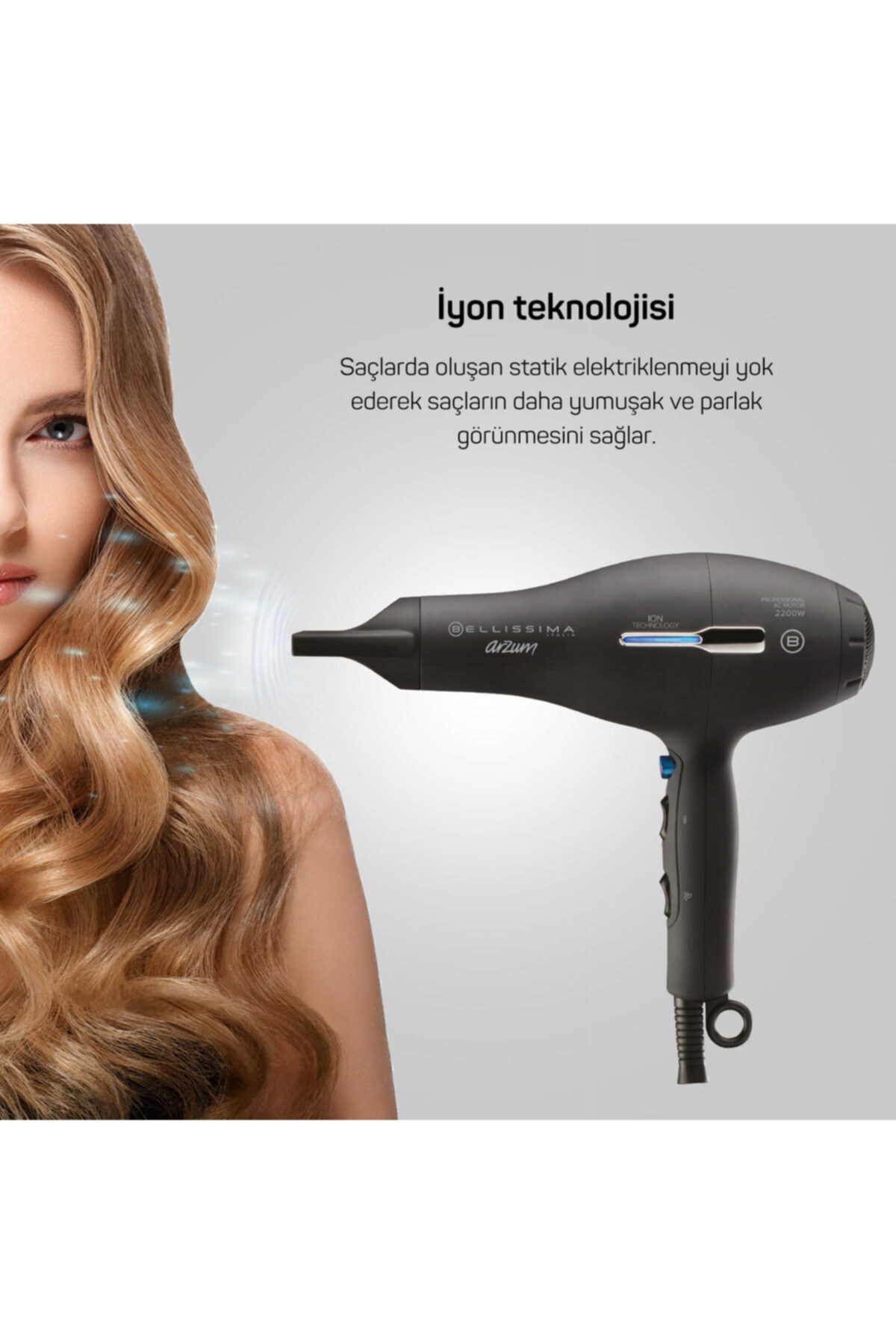 AR5003 Bellissima Profesyonel İyonlu AC 2200 Watt Saç Kurutma Makinesi AR5003 Bellissima Profesyonel İyonlu AC 2200 Watt Saç Kurutma Makinesi