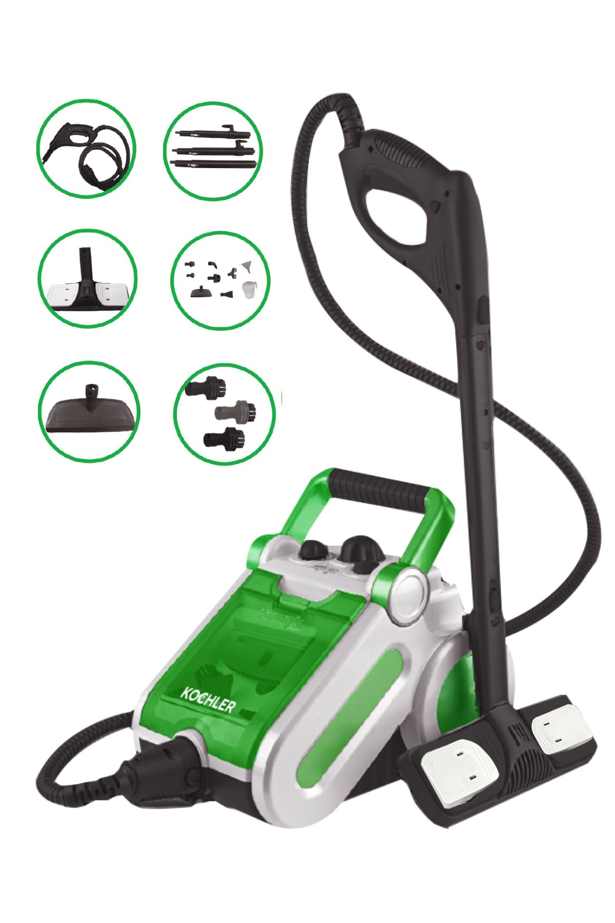 kochler Buharlı Temizlik Makinesi 1400w | Koltuk, Cam, Fayans Temizleyici -1.5 L Tank, 3,5 Bar, 13 Başlık kochler Buharlı Temizlik Makinesi 1400w | Koltuk, Cam, Fayans Temizleyici -1.5 L Tank, 3,5 Bar, 13 Başlık