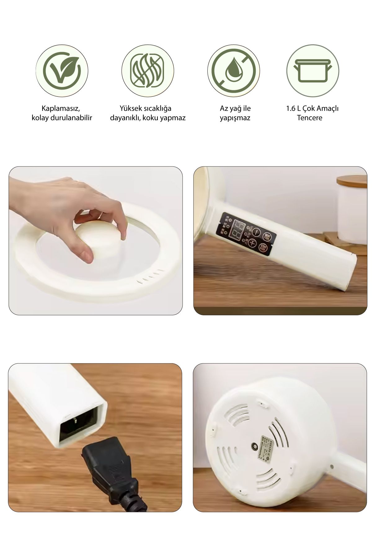 Kochler Çok Amaçlı Elektrikli Tencere | 700W | 1.8L | Buharlı ve Yağda Pişirme Özellikli Kochler Çok Amaçlı Elektrikli Tencere | 700W | 1.8L | Buharlı ve Yağda Pişirme Özellikli