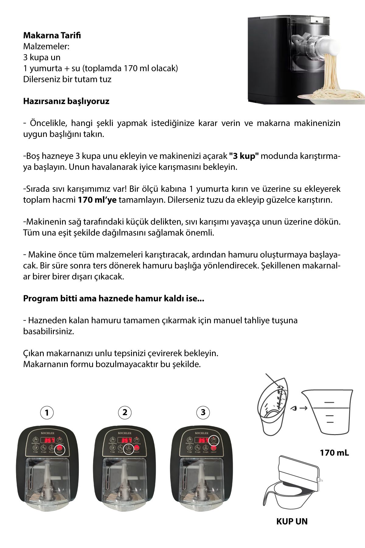 kochler Pratik Otomatik Makarna ve Erişte Yapma Makinesi kochler Pratik Otomatik Makarna ve Erişte Yapma Makinesi