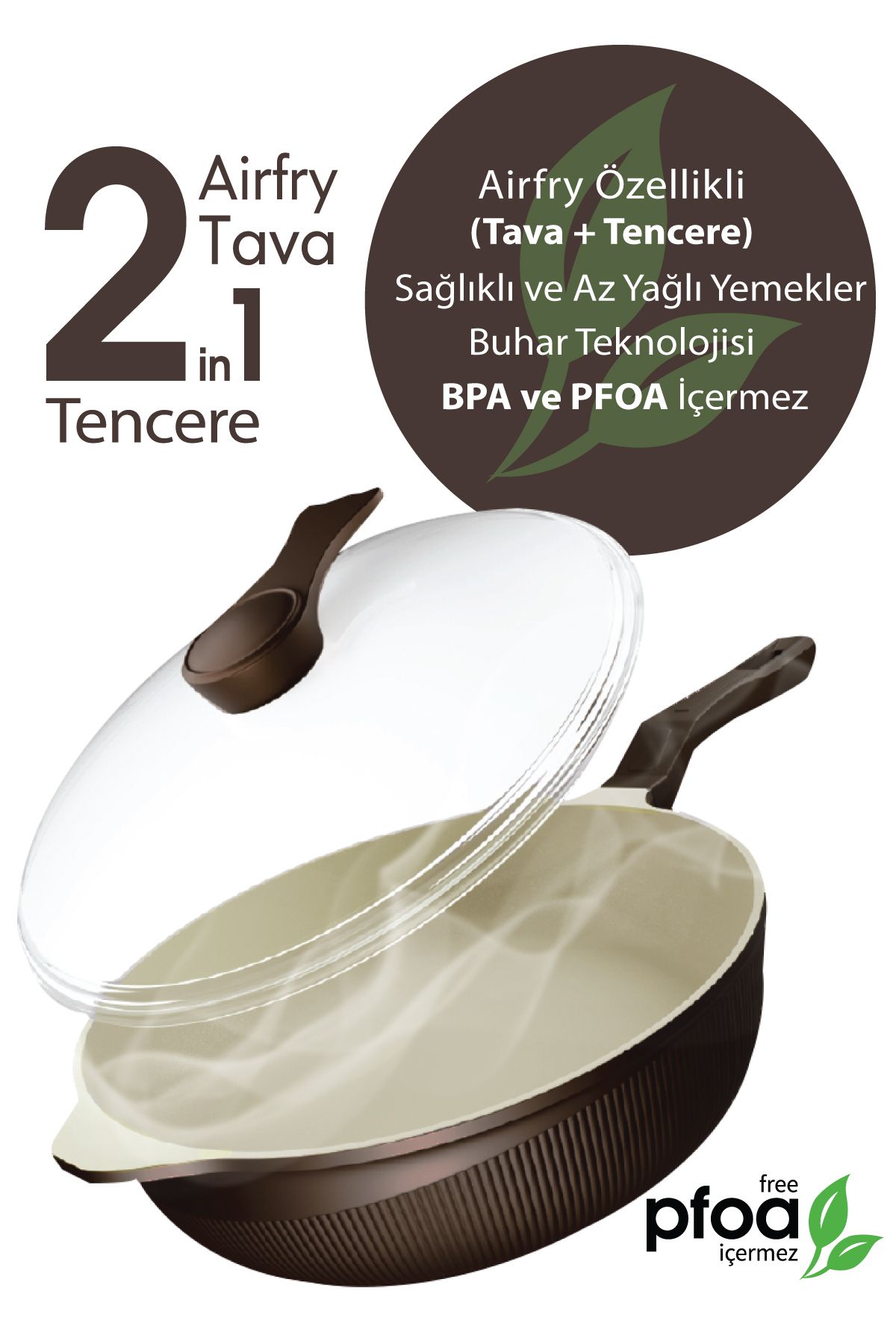 kochler Prosteam 6 Katmanlı Granit Tava Ve Tencere 26 Cm - Airfrey Özellikli Yanmaz Yapışmaz 2`in 1 Tava kochler Prosteam 6 Katmanlı Granit Tava Ve Tencere 26 Cm - Airfrey Özellikli Yanmaz Yapışmaz 2`in 1 Tava