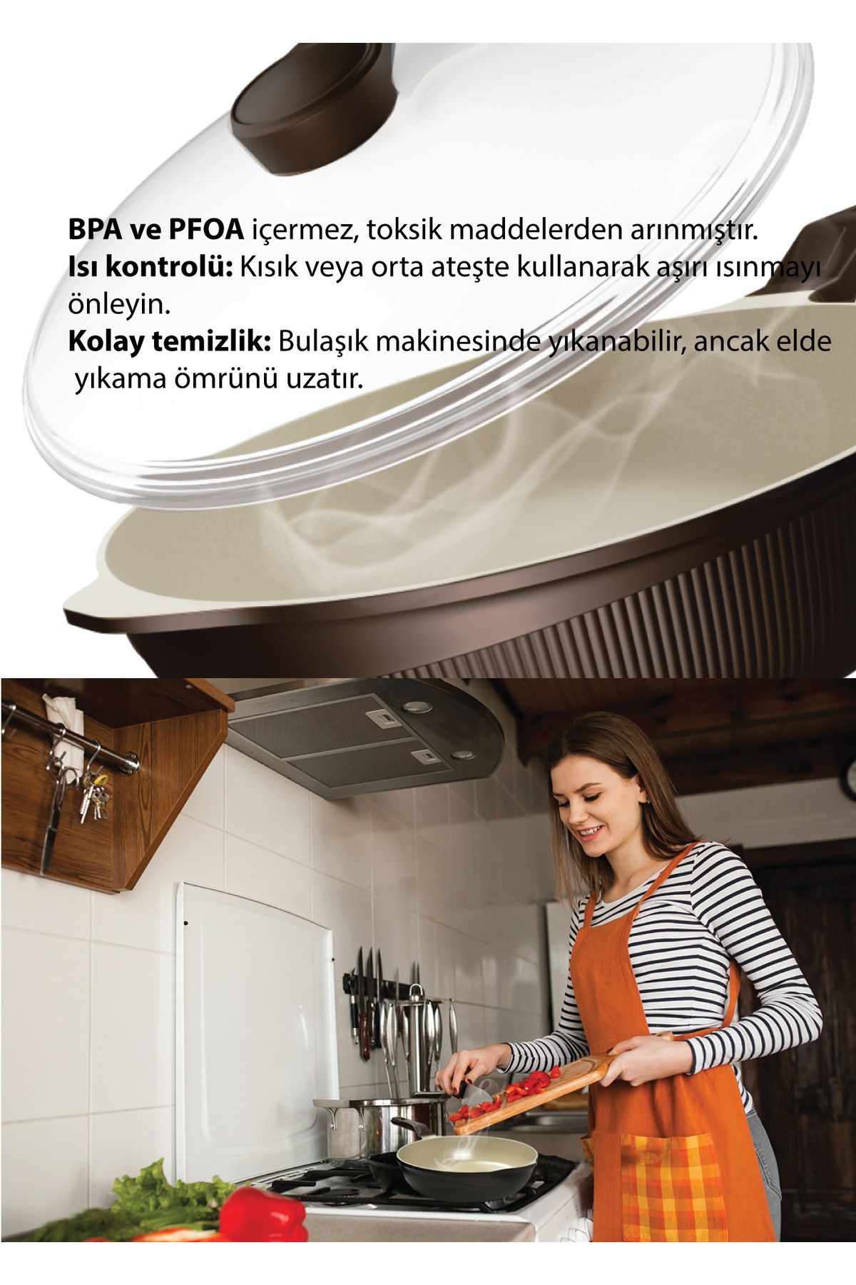 kochler Prosteam 6 Katmanlı Granit Tava Ve Tencere 26 Cm - Airfrey Özellikli Yanmaz Yapışmaz 2`in 1 Tava kochler Prosteam 6 Katmanlı Granit Tava Ve Tencere 26 Cm - Airfrey Özellikli Yanmaz Yapışmaz 2`in 1 Tava
