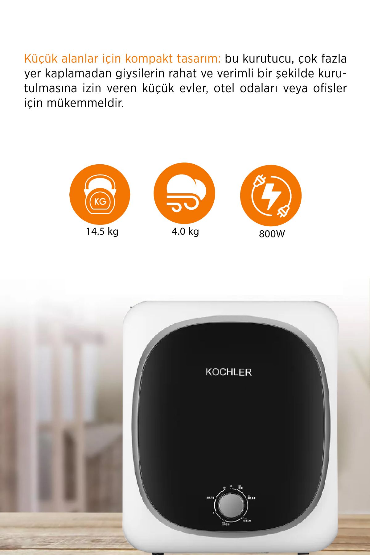 kochler Taşınabilir Akıllı Kurutucu – 4 Kg Kapasiteli, Yer Kaplamayan, 5 Kurutma Modlu, Hızlı ve Verimli kochler Taşınabilir Akıllı Kurutucu – 4 Kg Kapasiteli, Yer Kaplamayan, 5 Kurutma Modlu, Hızlı ve Verimli