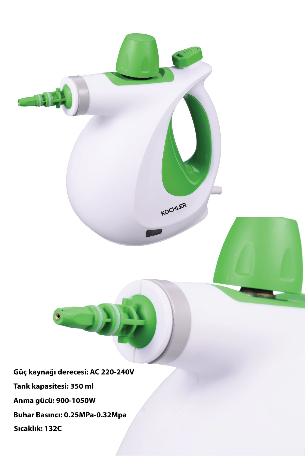 Kochler WHL-603 Çok Fonksiyonlu El Tipi Basınçlı Buharlı Temizlik Makinesi-132°C, 2m Kablo Kochler WHL-603 Çok Fonksiyonlu El Tipi Basınçlı Buharlı Temizlik Makinesi-132°C, 2m Kablo