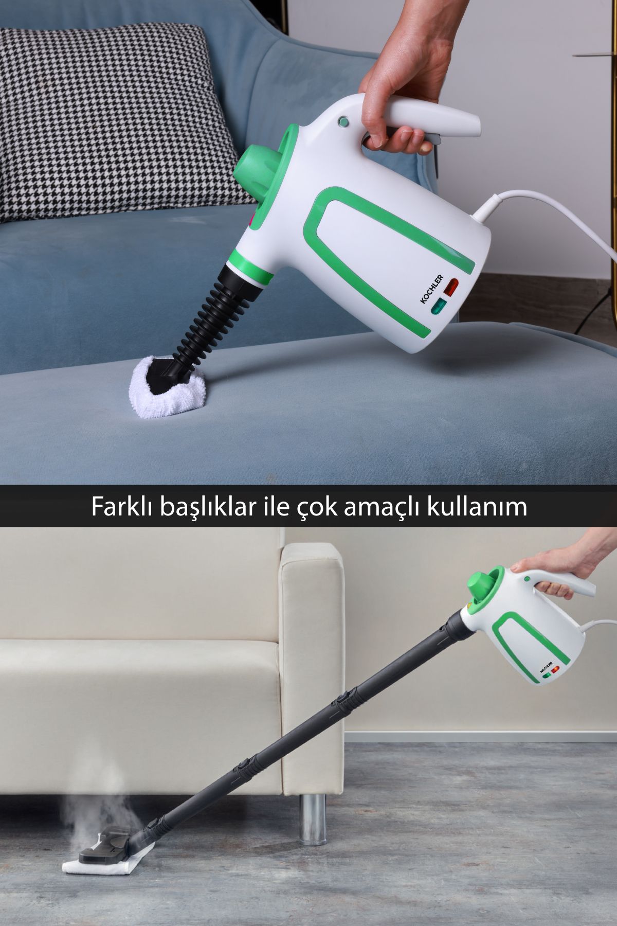 Kochler WHL-609LB 2-in-1 Buharlı Temizlik Makinesi – El Tipi ve Mop Özellikli, Çok Amaçlı Temizlik Kochler WHL-609LB 2-in-1 Buharlı Temizlik Makinesi – El Tipi ve Mop Özellikli, Çok Amaçlı Temizlik