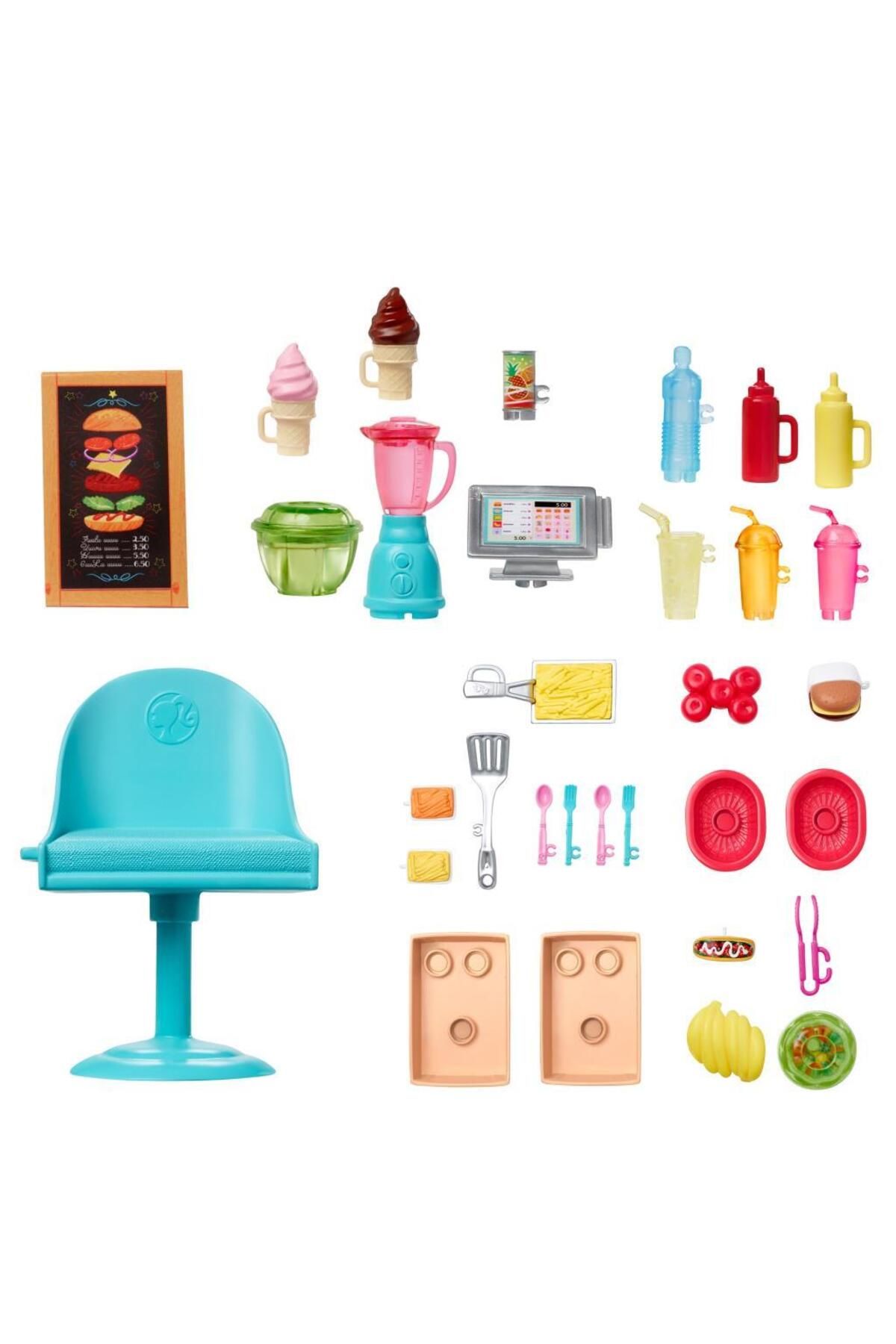 Barbie Yemek Arabası ve 30 figür GMW07 Barbie Yemek Arabası ve 30 figür GMW07